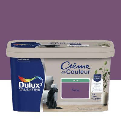 Peinture crème de couleur Prune Satin 2,5 L - DULUX VALENTINE