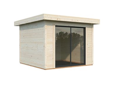 Studio de jardin en bois naturel Lydia - ép.28 mm - 11,5 m² hors-tout - Livraison à domicile incluse - WHITE WOOD