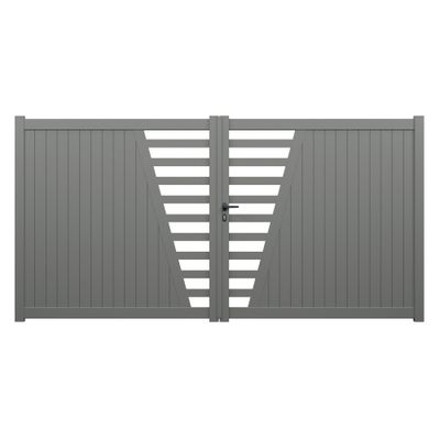 Portail battant aluminium PIVOINE l.3,00 x H.1,78 m gris alu GARDEN GATE