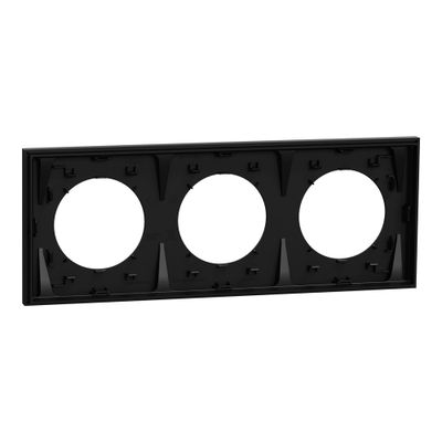 Plaque de finition 3 postes Odace 2025 noir onyx - SCHNEIDER ELECTRIC