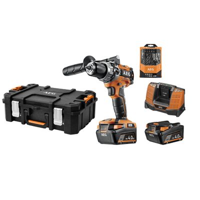 Perceuse-visseuse à percussion Brushless avec batteries 4,0 Ah et accessoires BSB18C2BL-402TC - AEG