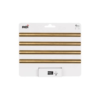 Poignée de meuble cylindrique inox laiton entraxe 128 mm par 4 REI