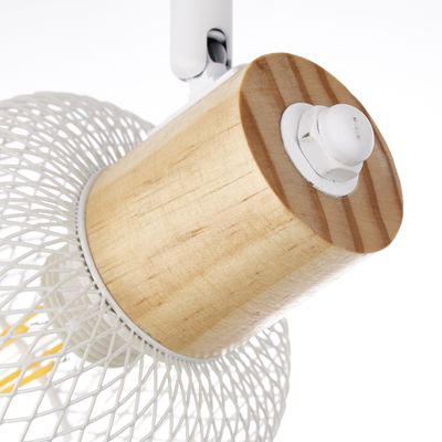 Réglette GIADA E14 2x28W blanc et bois- BRILLIANT