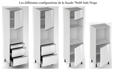 Porte pour meuble de cuisine Jade neige 70 x 60 cm OFITRES