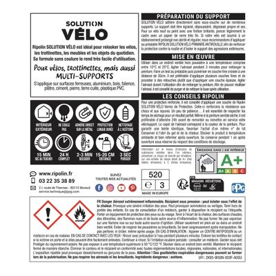 Bombe de peinture multi-supports solution vélo blanc mat velouté 400 mL - RIPOLIN