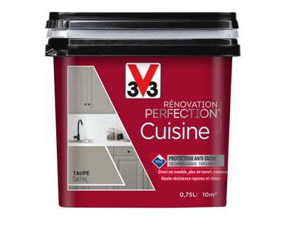 Peinture de rénovation pour cuisine taupe finition satinée 0,75L - V33