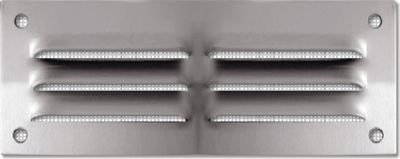 Grille d'aération en aluminium anodisé 50 x 140 mm avec moustiquaire AUTOGYRE