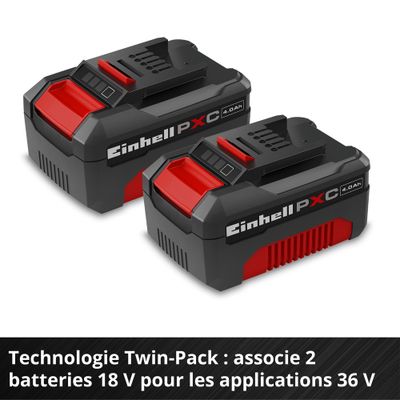 Batteries 18 V 4,0 Ah Power X-Change par 2 EINHELL