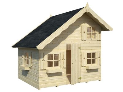 Cabane de jeux enfant en bois avec mezzanine Tom - 3,8 m² - Livraison à domicile incluse - PALMAKO