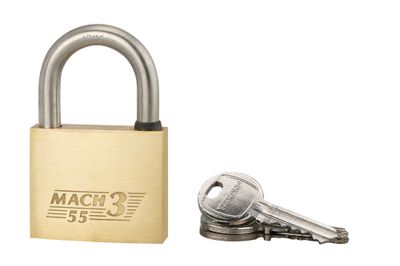 Cadenas à clé Mach 3 largeur 55 mm anse haute 128 mm THIRARD