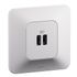 Prise double USB A+C encastrable complète Blanc - Neptune LEGRAND
