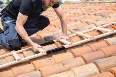 Echelle plate de toit 2 x 2,5 m Safety Roof en bois - HAILO