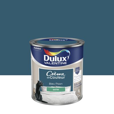 Peinture Crème de Couleur Bleu Paon satin 0.5 L - DULUX VALENTINE