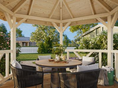 Kiosque de jardin en bois Betty - 9,9 m² intérieur - Livraison à domicile incluse - PALMAKO