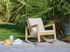 Fauteuil à bascule Rocking chair acacia et crème PHUCKET - PROLOISIRS