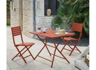 Table de jardin pliante GUERIDON aluminium terra 110 x 70 cm, Livraison à domicile incluse - PROLOISIRS