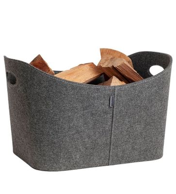 Panier à bûches gris Baseline en matériaux recyclés PET ADURO