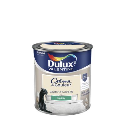 Peinture crème de couleur Zéphir d'Ivoire Satin 0,5 L - DULUX VALENTINE