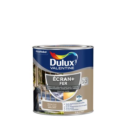 Peinture Ecran + Fer brillant Beige Gris 0.5 litre DULUX VALENTINE