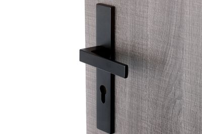 Poignées de porte sur plaques à cylindre Loft noir mat ALPERTEC
