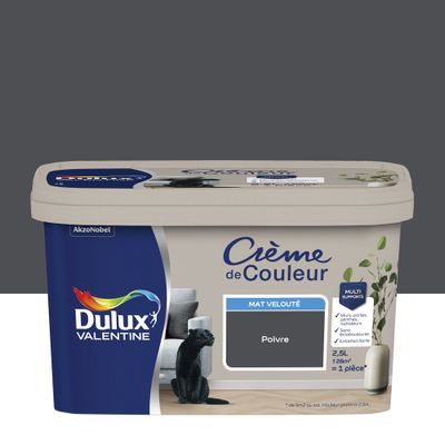 Peinture Crème De Couleur Mat Poivre 2,5 L - DULUX VALENTINE