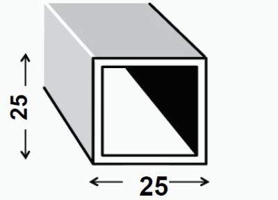 TUBE CARRE ACIER PAF 25X25X1,5 2M CQFD