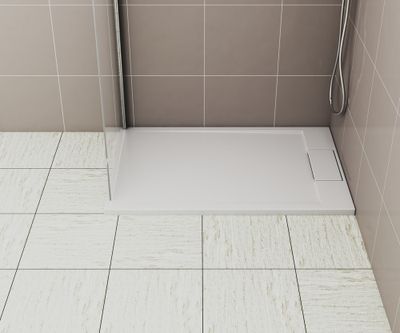 Receveur de douche 80x120 cm résine blanc brillant Island - OCEA