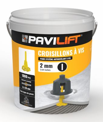 Croisillons de carrelage autonivelants en I 2 mm jaune seau de 1000 PAVILIFT