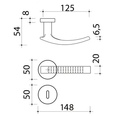 Poignées sur rosace Ibiza blanc mat sans trou ALPERTEC