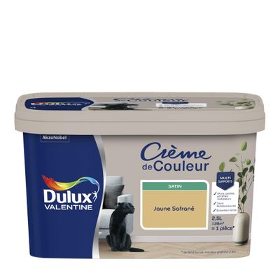 Peinture crème de couleur Jaune Safrané Satin 2,5 L - DULUX VALENTINE