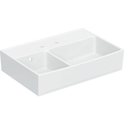 Evier de cuisine timbre d'office grès blanc 90x63 cm 2 bacs Walter - PERLINE