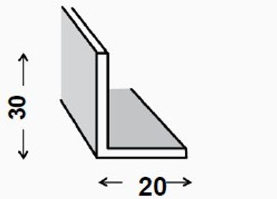 Cornière inégale PVC gris aluminium 20 x 30 mm 2 m CQFD