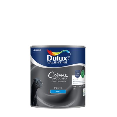 Peinture crème de couleur Poivre mat 0,5L - DULUX VALENTINE