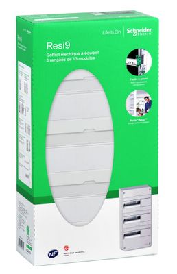 Tableau électrique nu 3 rangées 13 modules - Resi9 SCHNEIDER ELECTRIC