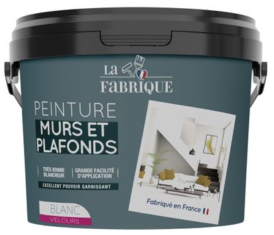 Peinture murs et plafonds blanc velours 10 L - LA FABRIQUE
