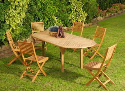 Table de jardin à rallonge DURBAN acacia beige 160/220x100cm, Livraisons à domicile incluse - PROLOISIRS