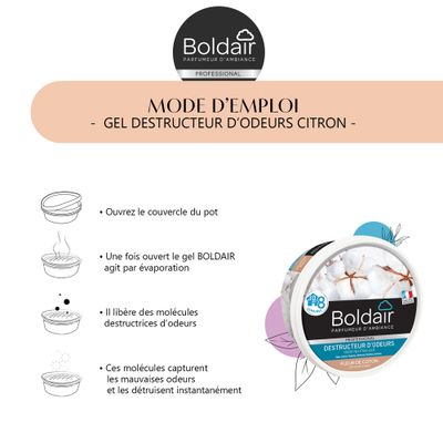 Gels destructeur d'odeurs Fleur de coton 300g BOLDAIR