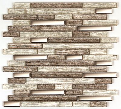 Mosaïque mural intérieur effet tissu/verre marron TOM 30 x 30 cm vendu à l'unité SAS MAT INTER