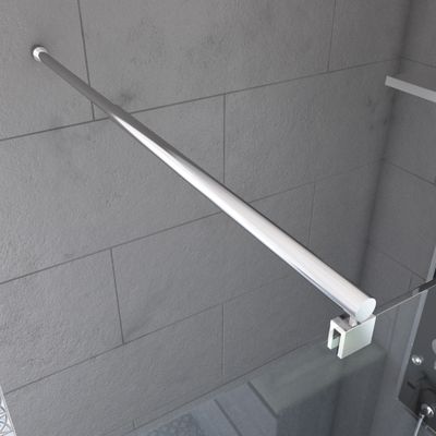 Barre de fixation murale chromee extensible 70-100 cm paroi de douche à l'italienne AURLANE