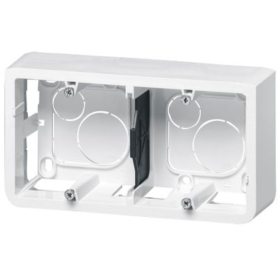 Cadre double horizontal profondeur 40mm 4 modules blanc Mosaic LEGRAND