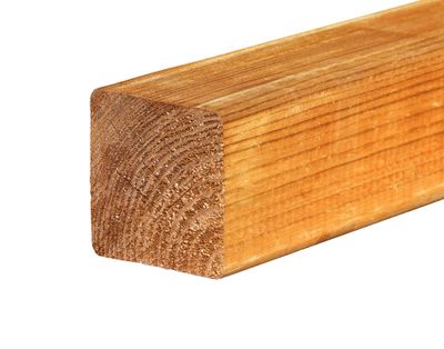 Poteau carré pin bords arrondis traité classe 4 brun - 70 x 70 x 2400 mm - HENRY TIMBER