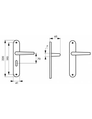 Ensemble poignée de porte Maia aluminium argent 195 mm à condamnation