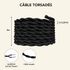 Câble électrique tissu torsadé noir 3m - TIBELEC