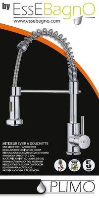Robinet de cuisine avec douchette Chrome Plimo - ESSEBAGNO