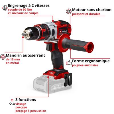 Perceuse à percussion sans fil 18 V POWER X CHANGE TE-CD 18/48 Li-i (Brushless, solo) - EINHELL