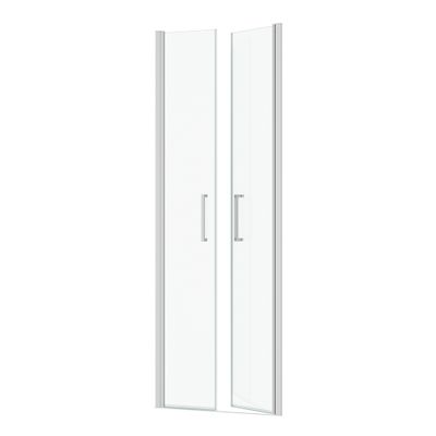 Porte de douche battante 70x200 cm profilé chrome verre transparent 6 mm Saloon - AURLANE