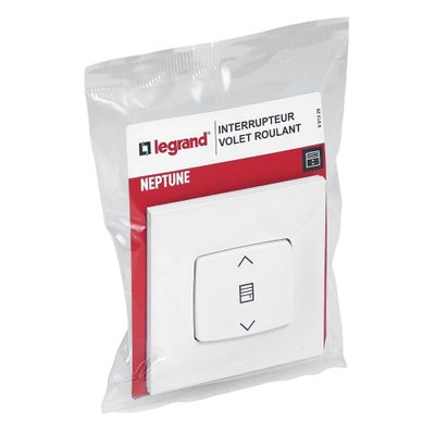 Interrupteur volet roulant encastrable complet Blanc - Neptune LEGRAND