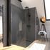Paroi de douche latérale fixe 90x200 cm profilé chrome verre transparent 8 mm Rolling - AURLANE