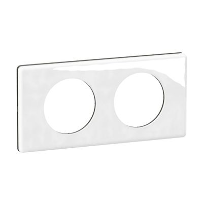 Plaque de finition 2 postes Porcelaine blanc - Céliane LEGRAND