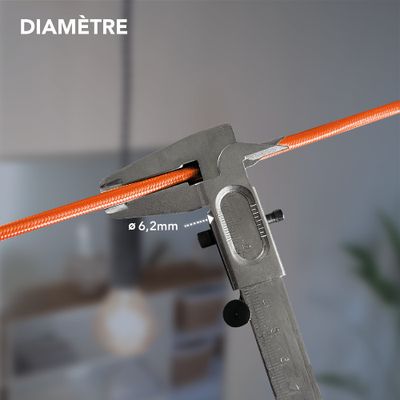 Câble électrique tissu orange 3m - TIBELEC